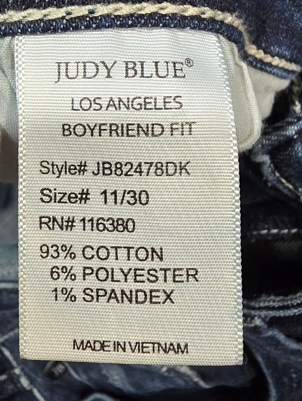 Judy Blue Midrise Boyfriend Fit Jeans Size 11/30 - Picture 7 of 7